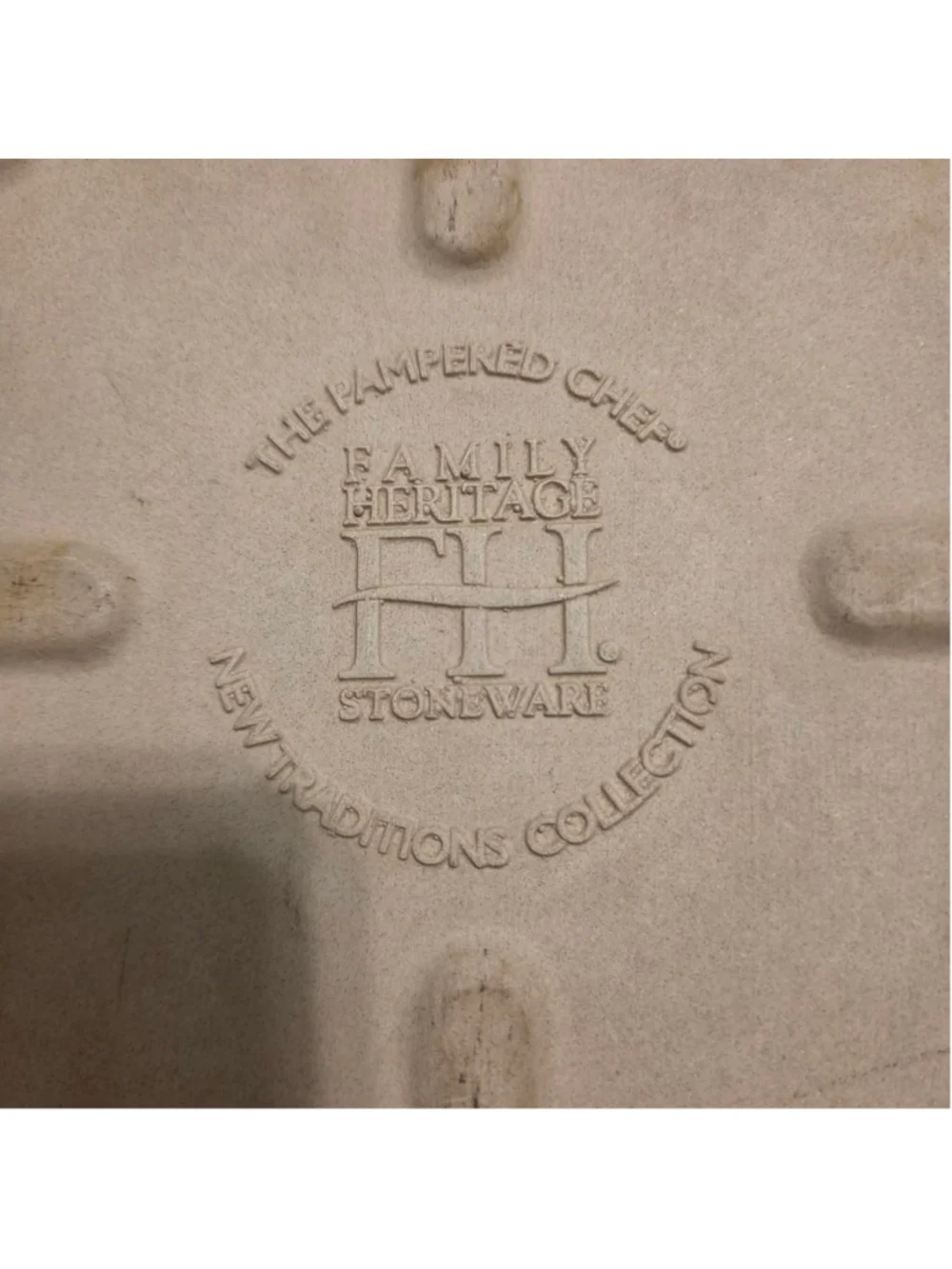 Pampered chef family heritage collection square baker - has a stain shown in 4th